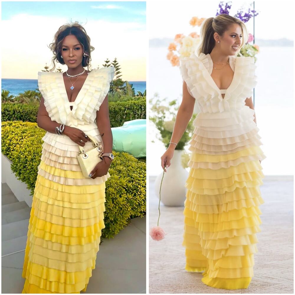 Aje Reflection ruffled ombré plissé-organza maxi dress NWT 6 US / 10 AUS